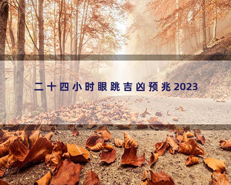 二十四小时眼跳吉凶预兆2023