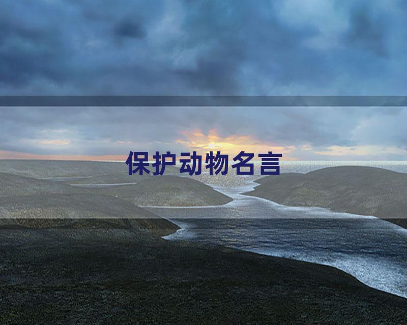 保护动物名言