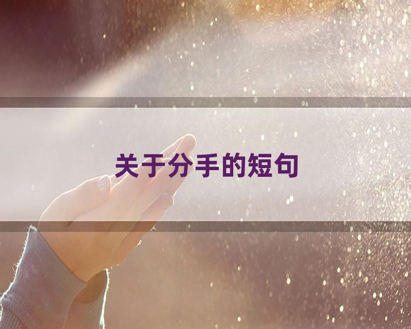 关于分手的短句