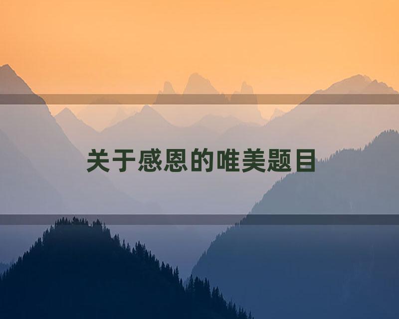 关于感恩的唯美题目