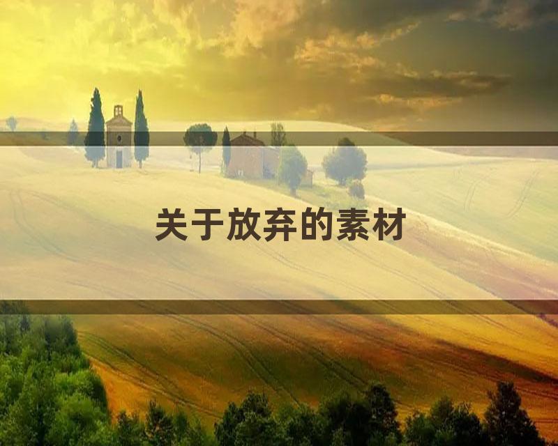 关于放弃的素材