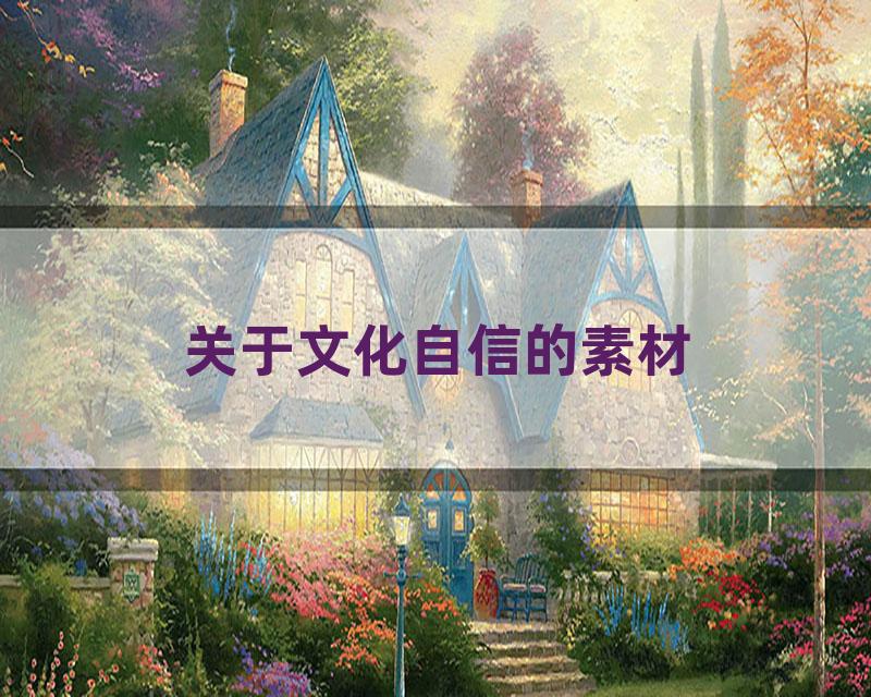 关于文化自信的素材