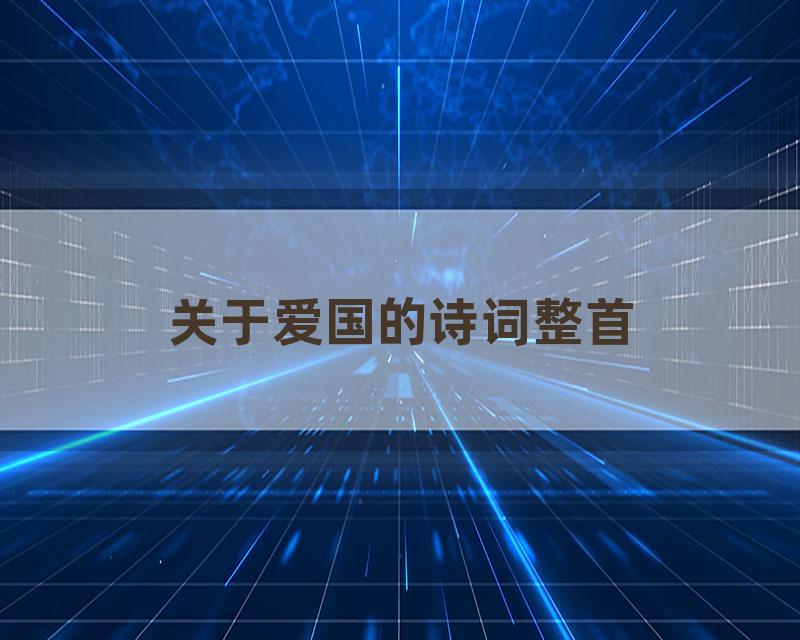 关于爱国的诗词整首