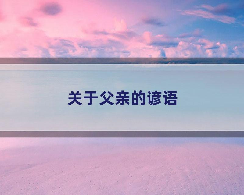 关于父亲的谚语