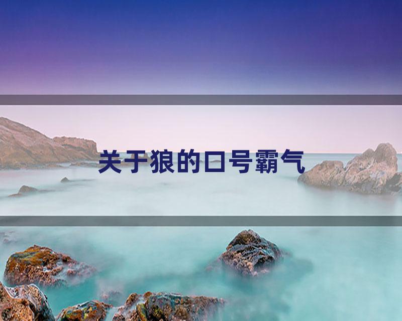 关于狼的口号霸气