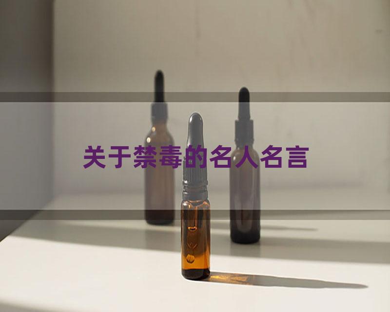 关于禁毒的名人名言