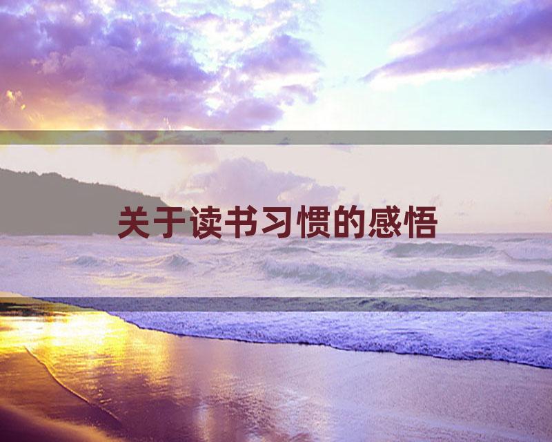 关于读书习惯的感悟