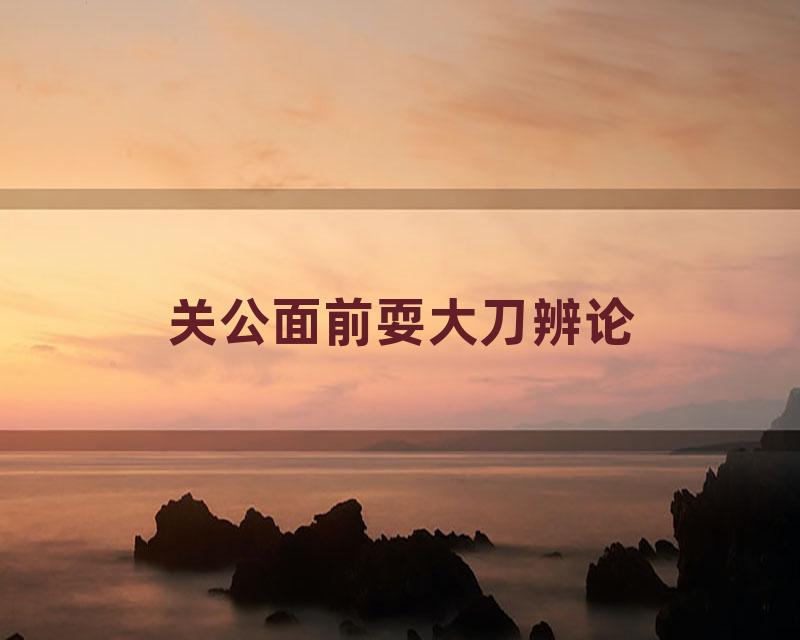 关公面前耍大刀辨论
