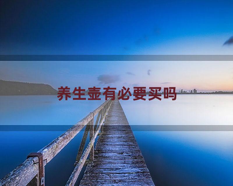 养生壶有必要买吗