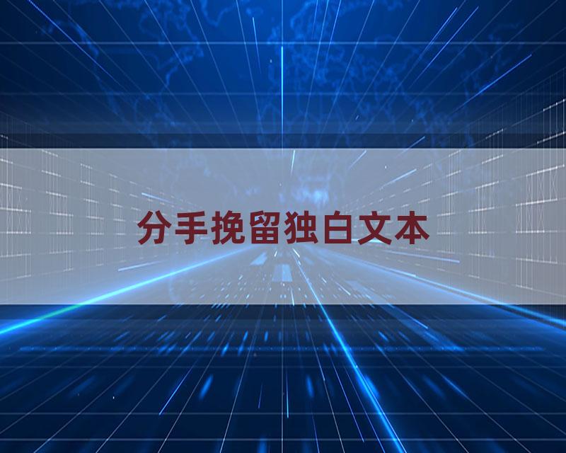 分手挽留独白文本