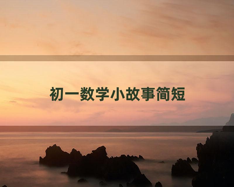 初一数学小故事简短
