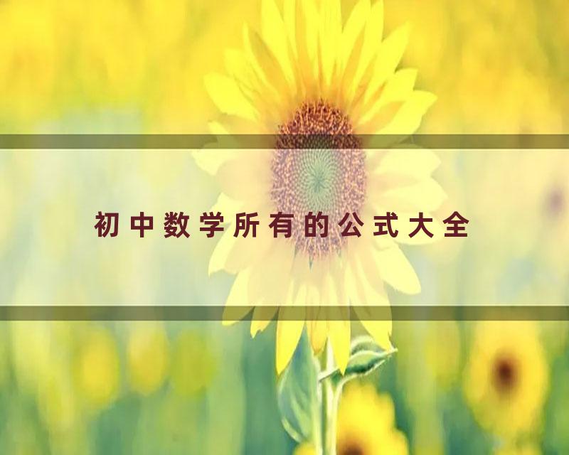初中数学所有的公式大全