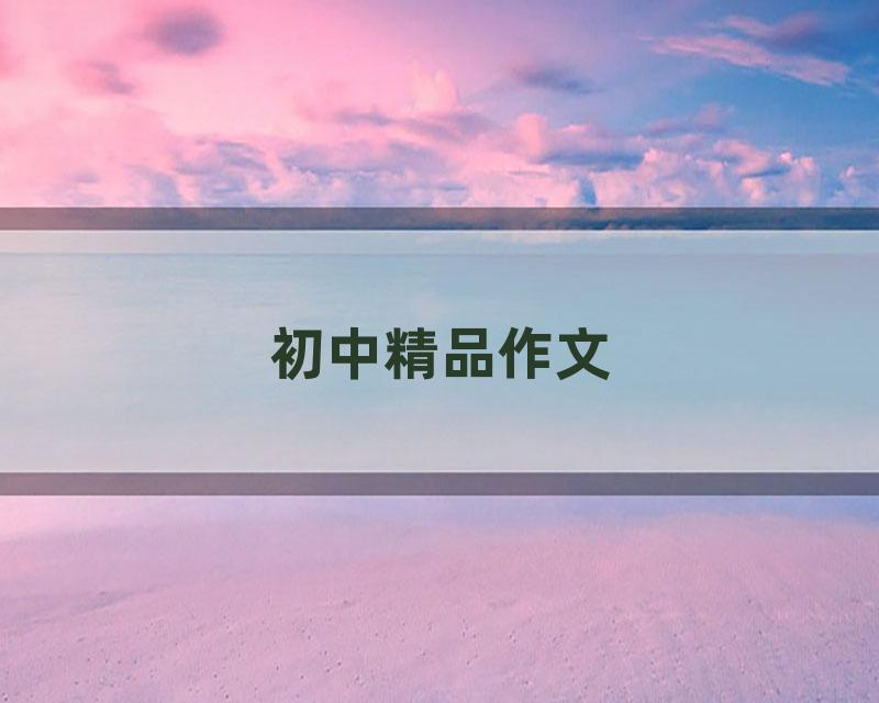 初中精品作文