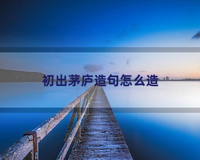 初出茅庐造句怎么造