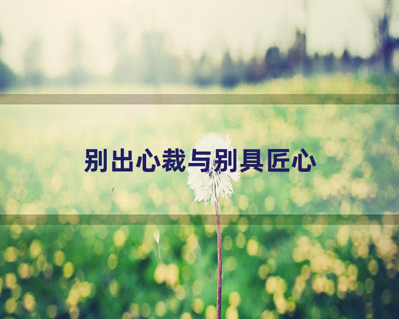 别出心裁与别具匠心