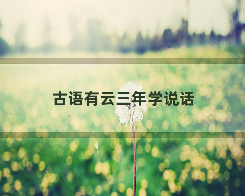 古语有云三年学说话