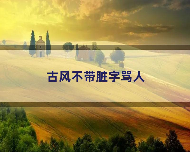 古风不带脏字骂人