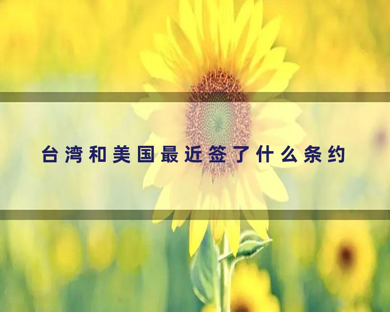 台湾和美国最近签了什么条约