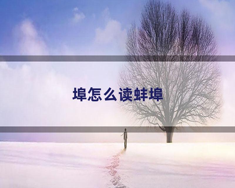 埠怎么读蚌埠