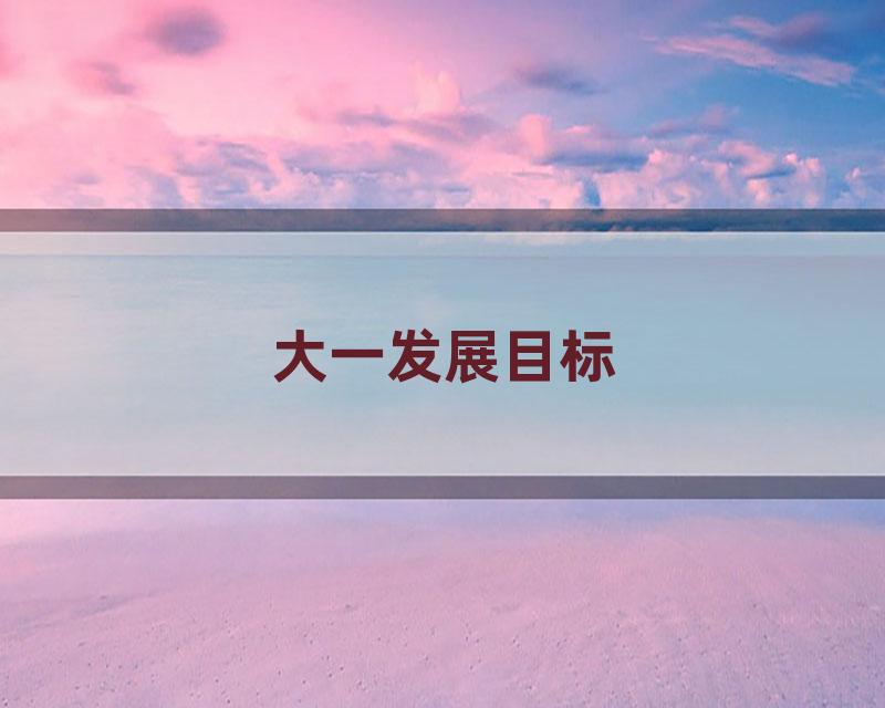大一发展目标
