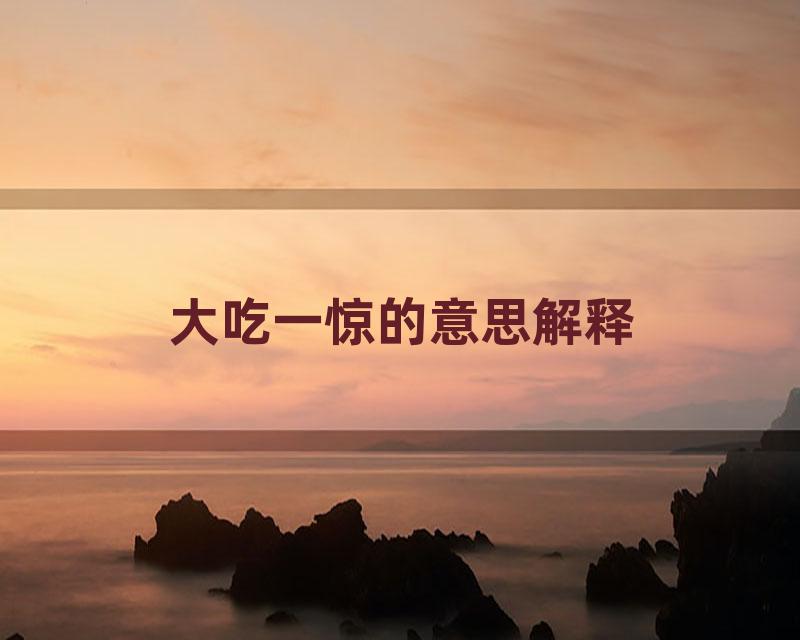 大吃一惊的意思解释