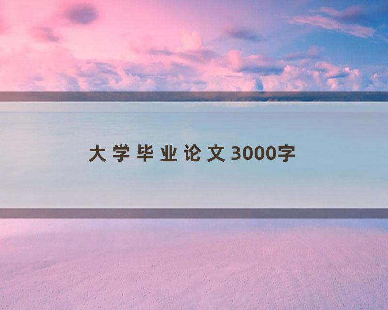 大学毕业论文3000字