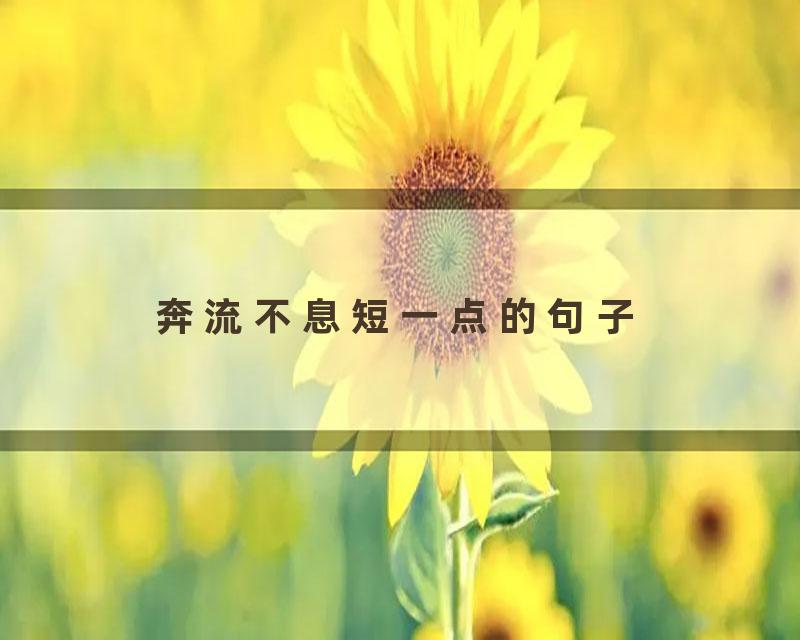 奔流不息短一点的句子