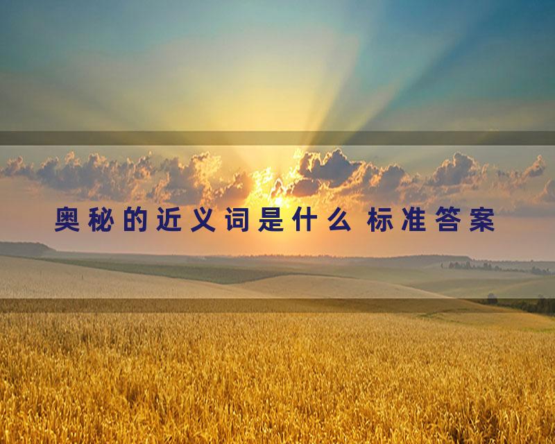 奥秘的近义词是什么 标准答案