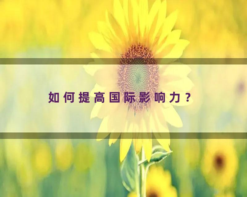 如何提高国际影响力？