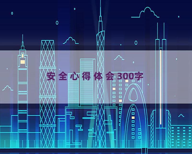 安全心得体会300字