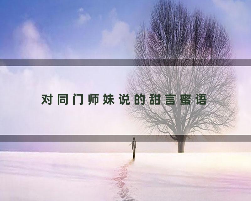 对同门师妹说的甜言蜜语