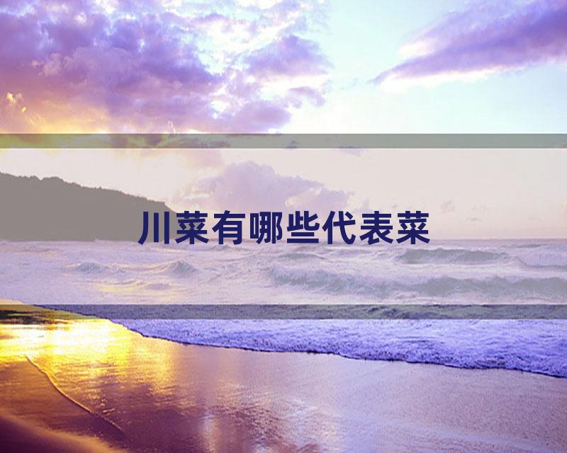 川菜有哪些代表菜