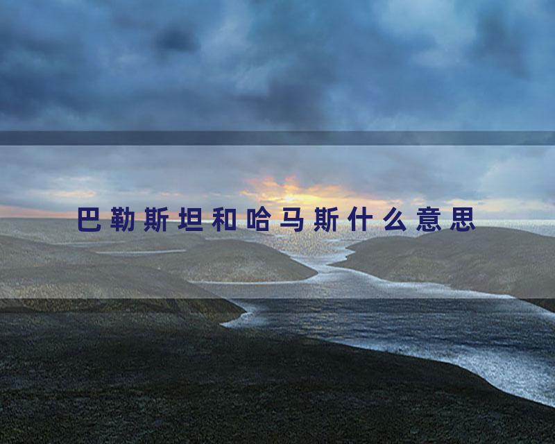 巴勒斯坦和哈马斯什么意思