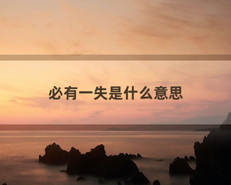 必有一失是什么意思