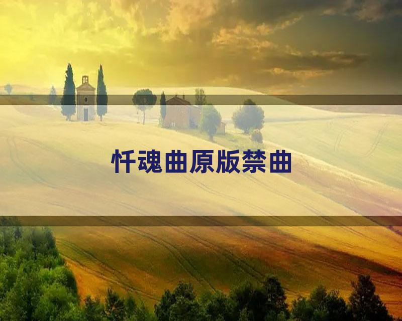 忏魂曲原版禁曲