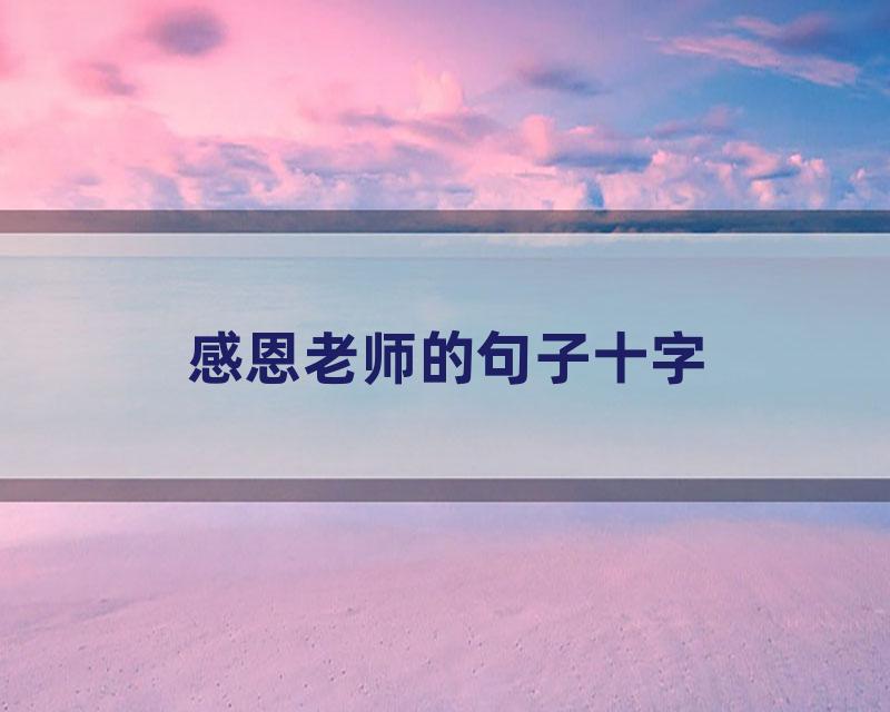 感恩老师的句子十字