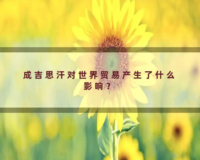成吉思汗对世界贸易产生了什么影响？