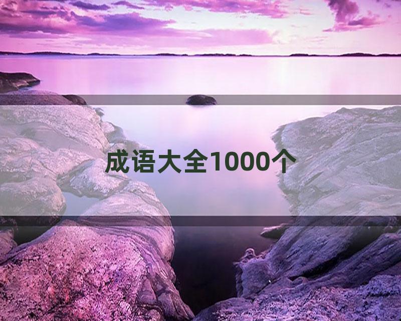 成语大全1000个