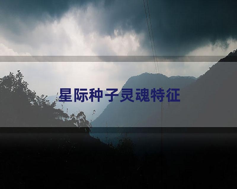 星际种子灵魂特征