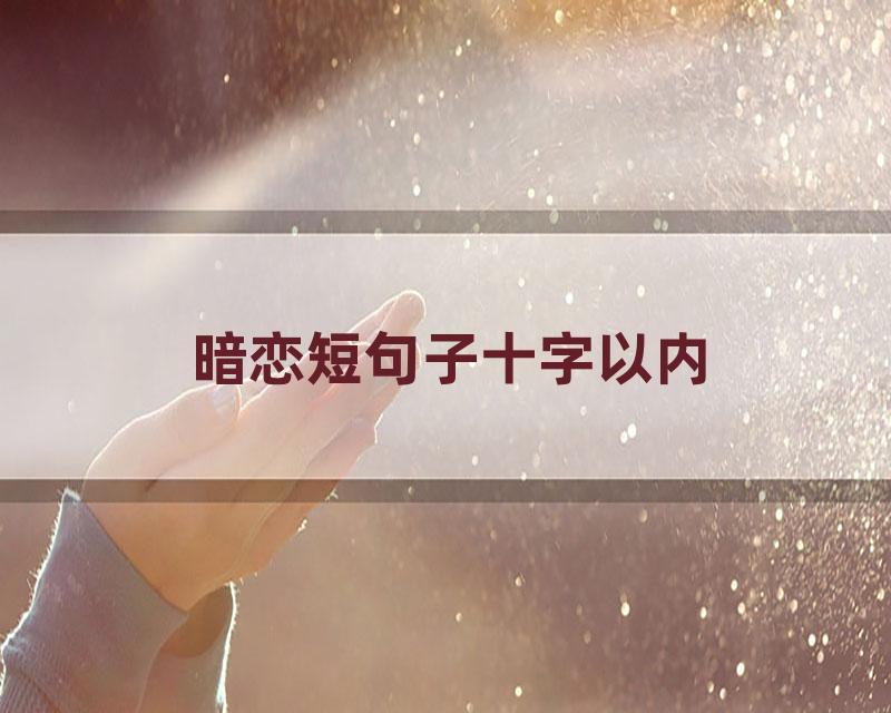 暗恋短句子十字以内