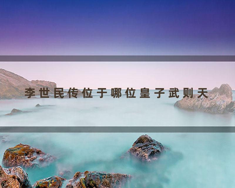 李世民传位于哪位皇子武则天