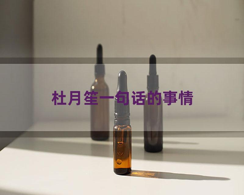 杜月笙一句话的事情
