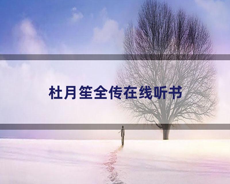 杜月笙全传在线听书