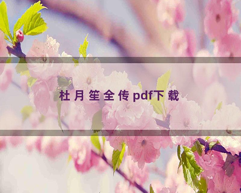 杜月笙全传pdf下载