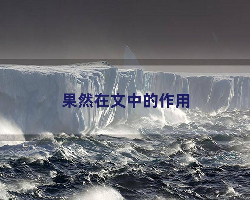 果然在文中的作用