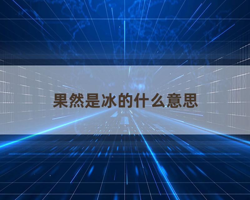 果然是冰的什么意思