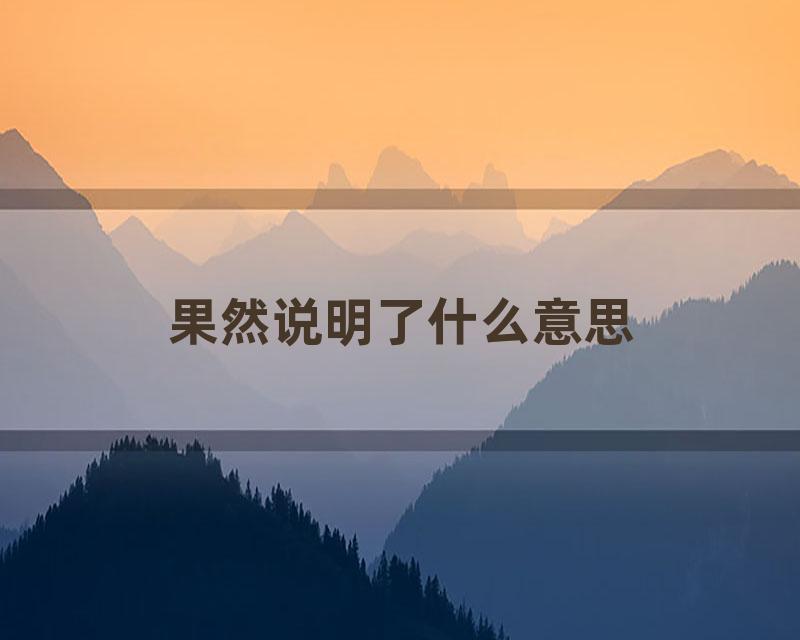 果然说明了什么意思