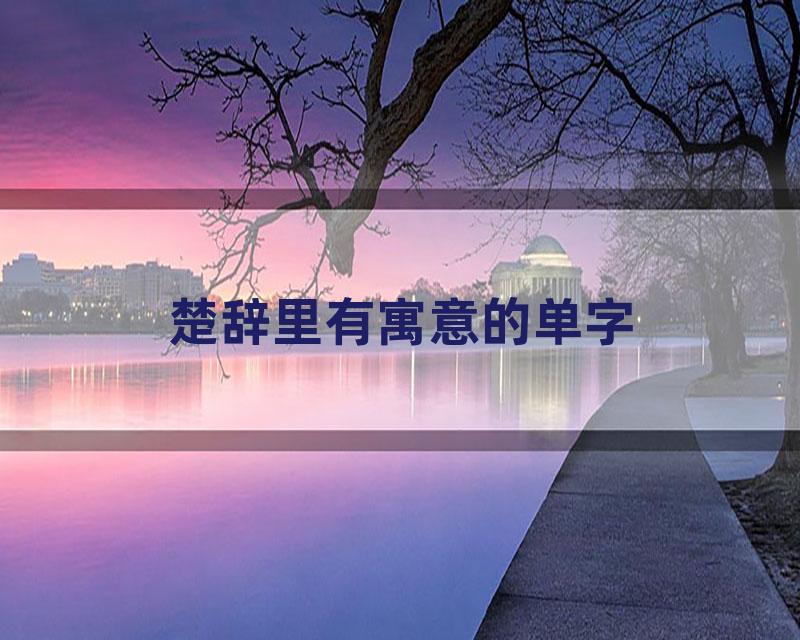 楚辞里有寓意的单字