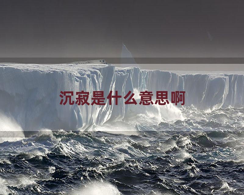 沉寂是什么意思啊