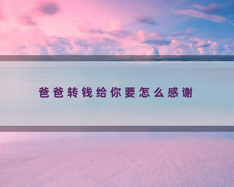 爸爸转钱给你要怎么感谢